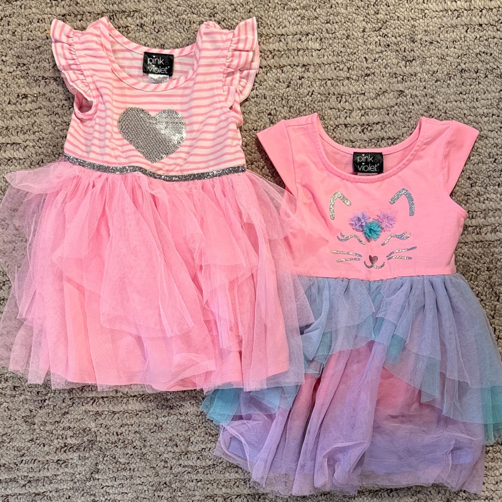 Pink Violet Girls' Pink and Purple Tutu Costume Set